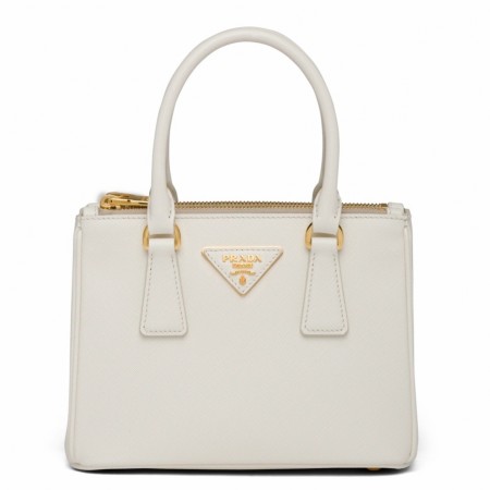 Prada Galleria Mini Bag In White Saffiano Leather