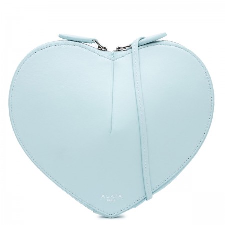 Alaia Le Coeur Crossbody Bag in Blue Calfskin