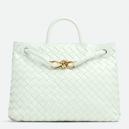 Bottega Veneta Andiamo Small Bag In Glacier Intrecciato Lambskin