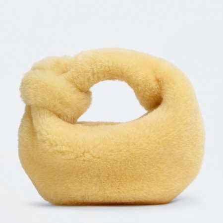 Bottega Veneta Jodie Mini Bag in Beige Shearling
