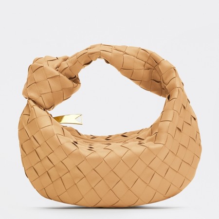 Bottega Veneta Jodie Mini Bag in Almond Intrecciato Lambskin