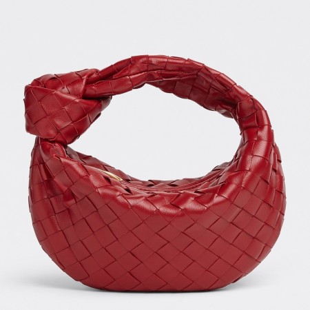 Bottega Veneta Jodie Mini Bag in Dark Red Intrecciato Lambskin