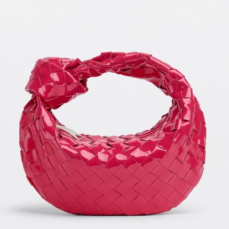 Bottega Veneta Jodie Mini Bag in Red Intrecciato Patent Leather
