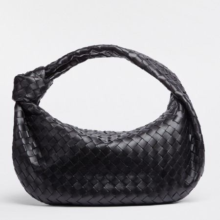 Bottega Veneta Jodie Small Bag in Black Intrecciato Lambskin