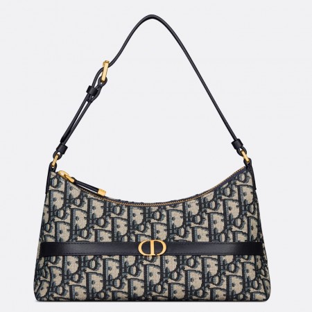 Dior 30 Montaigne Cigale Mini Bag in Blue Oblique Jacquard