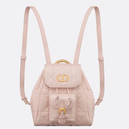 Dior Caro Small Backpack in Pink Macrocannage Lambskin