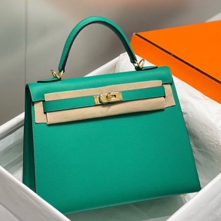 Hermes Kelly 25cm Sellier Bag in Vert Jade Epsom Leather with GHW