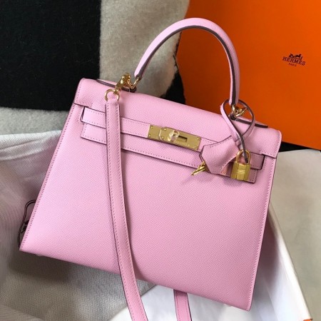 Hermes Kelly 28cm Sellier Bag in Mauve Sylvestre Epsom Leather with GHW