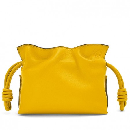 Loewe Flamenco Nano Clutch In Yellow Nappa Leather