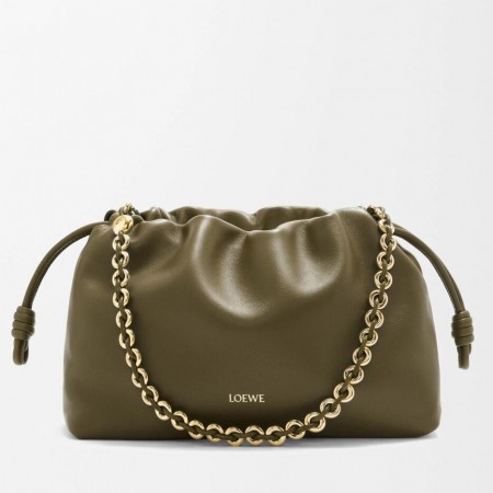 Loewe Flamenco Purse in Dark Khaki Nappa Lambskin