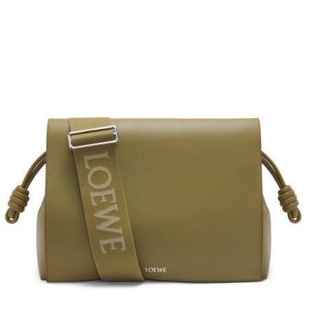Loewe Flamenco Messenger Bag in Olive Supple Calfskin