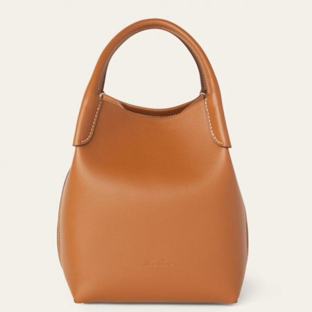 Loro Piana Bale Small Bag in Brown Smooth Calfskin
