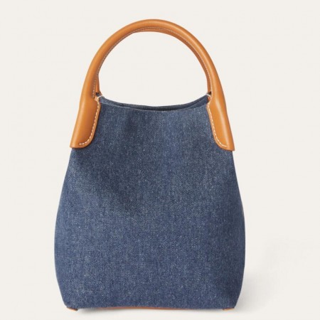Loro Piana Bale Small Bag in Blue Denim 