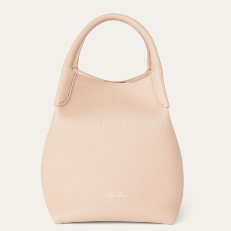 Loro Piana Bale Small Bag in Candoglia Marble Grained Leather