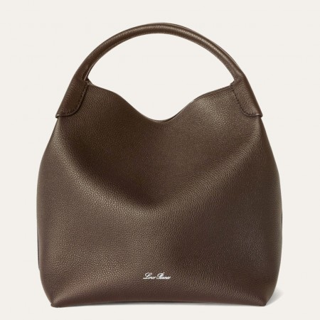 Loro Piana Bale Large Bag in Chocolate Grained Leather