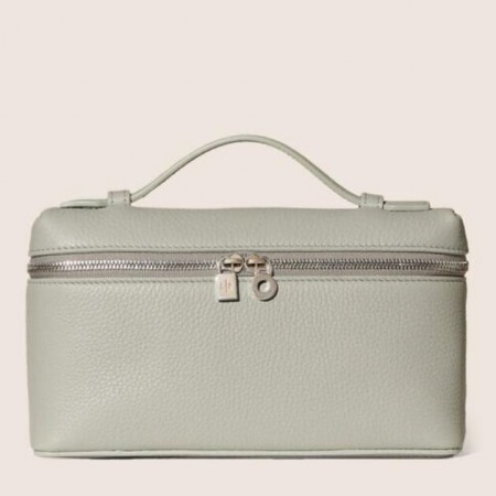 Loro Piana Extra Pocket Pouch L27 in Eucalyptus Grained Leather
