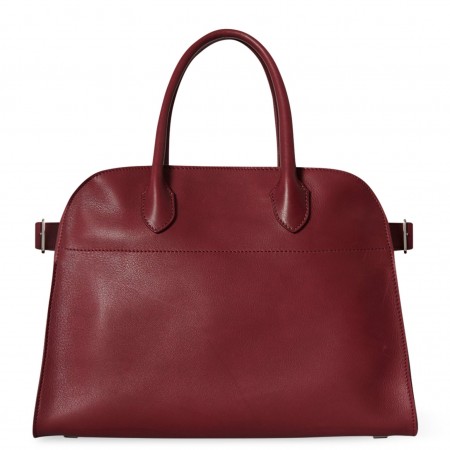 The Row Margaux 12 Top Handle Bag in Brick Leather