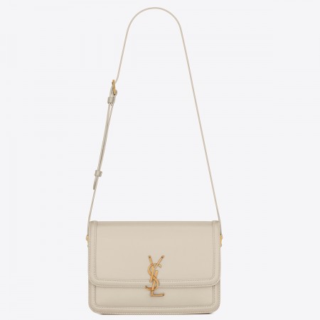 Saint Laurent Solferino Medium Bag In White Calfskin