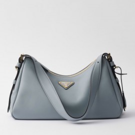 Prada Aimee Medium Shoulder Bag in Blue Leather