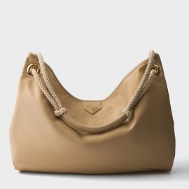 Prada Mariner Large Shoulder Bag in Beige Re-Nylon