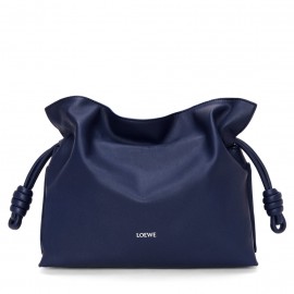 Loewe Flamenco Clutch Bag in Abyss Blue Nappa Calfskin