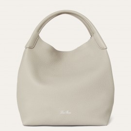 Loro Piana Bale Large Bag in Dust Stone Grained Leather