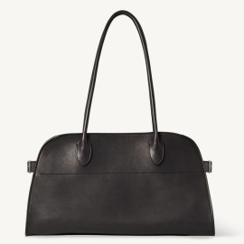 The Row Margaux Shoulder 12 Bag in Black Leather