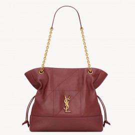 Saint Laurent Jamie Small Shopping Bag in Bordeaux Lambskin