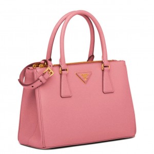 Prada Galleria Large Bag In Pink Saffiano Leather