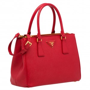 Prada Galleria Medium Bag In Red Saffiano Leather