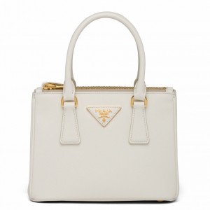 Prada Galleria Mini Bag In White Saffiano Leather