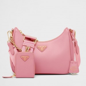 Prada Re-Edition 2005 Shoulder Bag in Pink Saffiano Leather