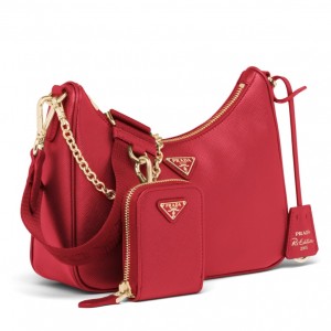 Prada Re-Edition 2005 Shoulder Bag in Red Saffiano Leather