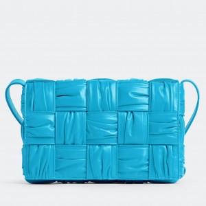 Bottega Veneta Cassette Bag In Pool Foulard Intreccio Calfskin