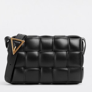 Bottega Veneta Padded Cassette Bag In Black Intrecciato Lambskin