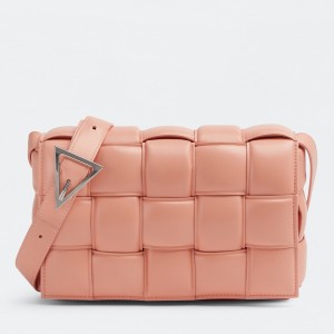 Bottega Veneta Padded Cassette Bag In Peachy Intrecciato Lambskin