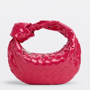 Bottega Veneta Jodie Mini Bag in Red Intrecciato Patent Leather