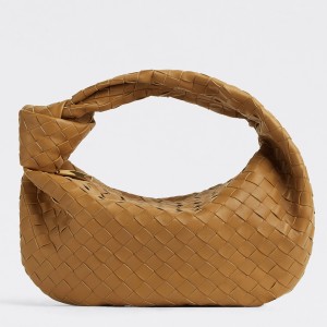 Bottega Veneta Jodie Small Bag in Caramel Intrecciato Lambskin