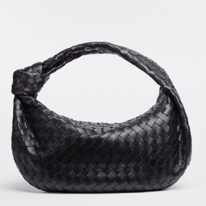 Bottega Veneta Jodie Small Bag in Black Intrecciato Lambskin