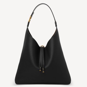 Chloe Marcie Hobo Bag in Black Grained Leather