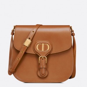 Dior Bobby Frame Bag In Brown Box Calfskin