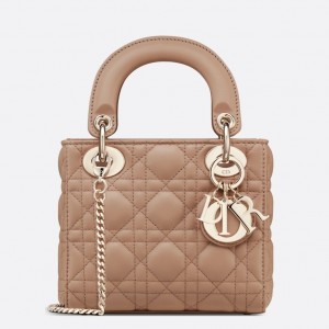 Dior Lady Dior Mini Bag with Chain in Blush Cannage Lambskin