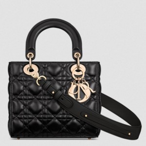 Dior Small Lady Dior My ABCDior Bag in Black Lambskin