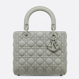 Dior Lady Dior Medium Bag in Grey Ultramatte Cannage Calfskin