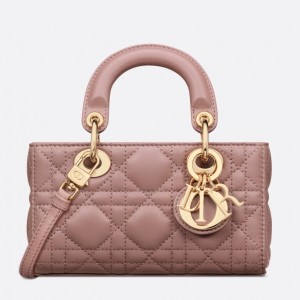 Dior Lady D-Joy Micro Bag In Peony Pink Cannage Lambskin