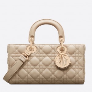 Dior Lady D-Joy Medium Bag In Peony Pink Cannage Lambskin