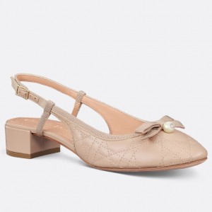 Dior Ballet Slingback Pumps in Beige Quilted Cannage Calfskin