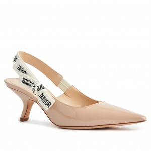 Dior J'Adior Slingback Pumps 65mm In Nude Patent Calfskin