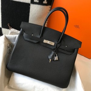Hermes Birkin 30cm Bag in Black Clemence Leather with PHW