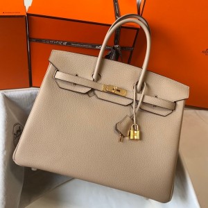 Hermes Birkin 35cm Bag in Trench Clemence Leather with GHW